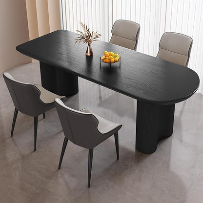 Dining Table Set for 4, Modern Kitchen Table with 4 Chairs, Dining Room Table Set for Kitchen,Dining Room,Home & Office (70.86" Black Table with 4 Chairs)