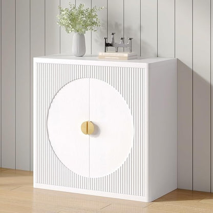 Modern Kitchen Sideboard with Storage, 31.5" Buffet Cabinet with 3 Adjustable Shelves and 2 Doors for Dining Room, Living Room, Hallway & Coffee Bar (White)