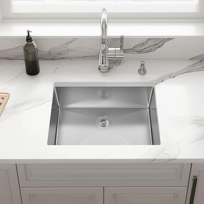 Kitchen Sink 26x18 Inch Undermount Kitchen Sink 16 Gauge Stainless Steel Sinks Single Bowl with Accessories Round Corners Handmade