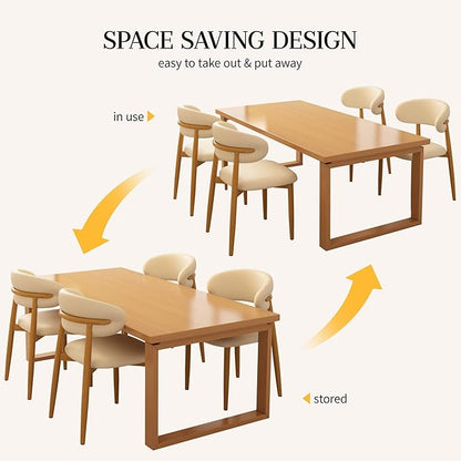 Kitchen Dining Chairs Set of 2 Modern Soft Linen Farmhouse Dining Room Chair, Beige/Original