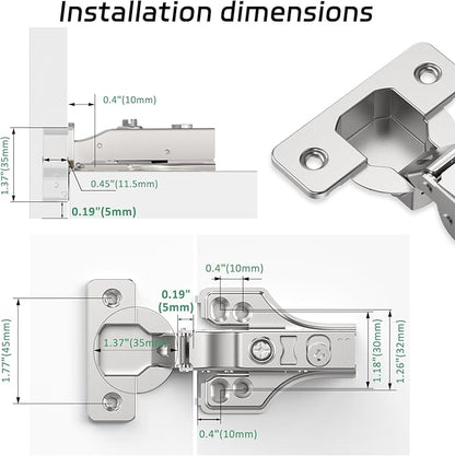 25 Pairs 50 Packs Full Overlay Cabinet Hinges,3/4 inch Face Frame Soft Close Hinges with Hydraulic Damper,Concealed 3D Adjustable for Face Frame&Frameless Cabinets