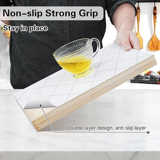 Shelf and Drawer Liner for Kitchen Cabinet,18 in x 30 FT Non-Adhesive Rhombus Cabinet Liners for Shelves Non-Slip Waterproof Kitchen Drawer Liners Contact Paper Shelf Paper with Knife and Tape Measure