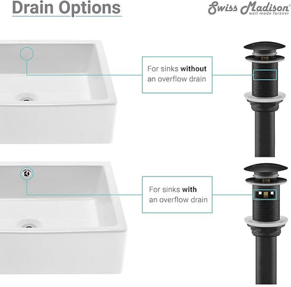 Residential Non-Overflow Pop Up Sink Drain 1.75" in Matte Black