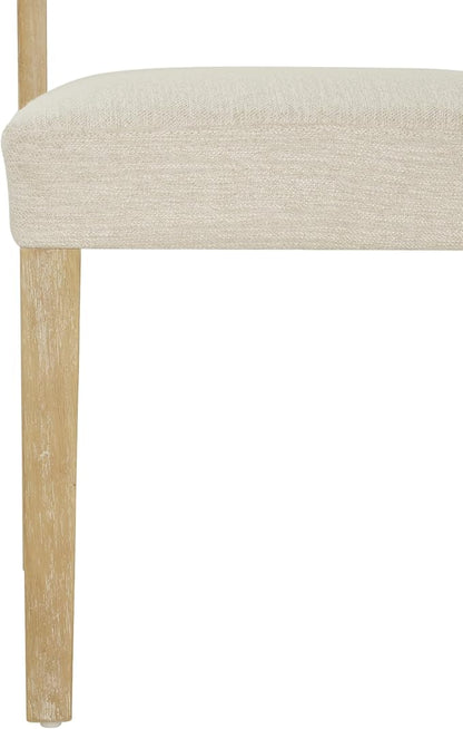 Christopher Knight Home Selwyn Dining Chairs Set of 2, Modern Dining Chair with Fabric Upholstery and Curved Back, Rubberwood Frame Kitchen Chairs with Cane Webbing, Accent Chairs, Beige+Natural
