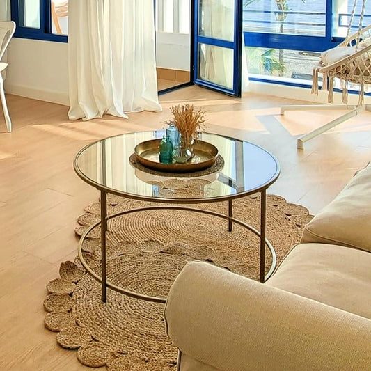 36" Inch Round Glass Table Top 1/4" Thick Flat Polish Edge Tempered by Fab Glass and Mirror