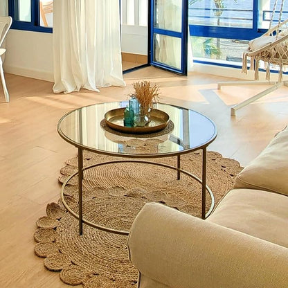 34 Inch Round Tempered Glass Table Top- (Flat Polished Edge) Glass Table Top -1/4” Thick Round Glass Table Top–Heavy Duty, Dining, Coffee, and Office Tables by Fab Glass and Mirror
