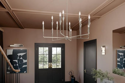 Kichler Alvaro 12-Light Multi-Tier Chandelier, Soft Modern Light in Polished Nickel, for Foyer, Great or Living Room or Large Dining Room (20" x 39.75"), 52692PN