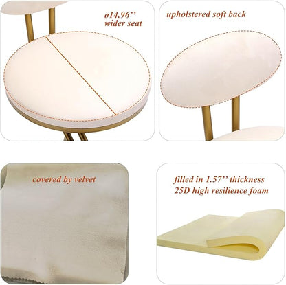 Bar Stools Upholstered Counter Height Barstools for Kitchen Island,Set of 2,Modern PU Leather Dining Chairs with Footrest