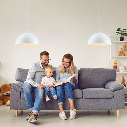 White Large Pendant Light 2 Packs,19.7inches, Kitchen Pendant Lights, Oversized Island Pendant Lights, Farmhouse Pendant Light, Pendant Light for Bedroom, Kitchen Island
