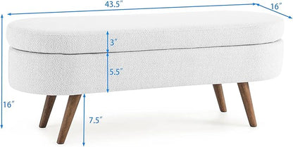 Modern Ottoman Bench with Storage - Versatile Bedside Pouf, Footstool, Toy Storage Ottoman for Bedroom, Living Room, Hallway Entryway, Multi-Use Furniture,Green-Foam