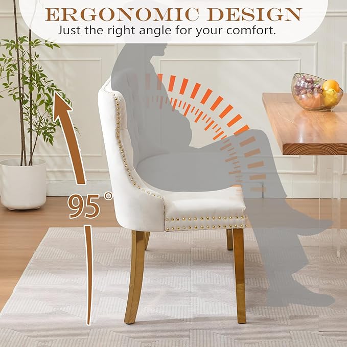 45.6in Upholstered Dining Bench, Mid-Century Modern Kitchen Room Bench with Tufted Back and Metal Legs, Velvet Small Sofa Couch Banch, Beige