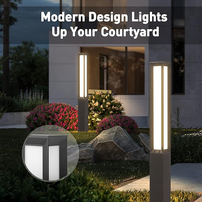 MVBT High 71 Inches Landscape Path Light, Outdoor Modern Luxury LED IP54 Waterproof Landscape Bollard Lighting for Lawn Patio Courtyard Driveway Pathway Decoration with High Voltage Wired