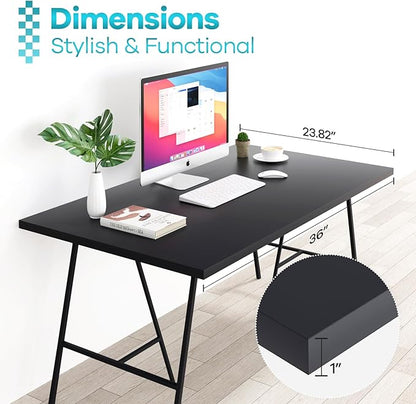 Kaboon 36x24 inches Tabletop, Solid One-Piece Desktop for Sit Stand Desk, Double Desks, L Desk DIY,Wood Countertop Home or Commercial Use,1 inch Thick, Solid Black