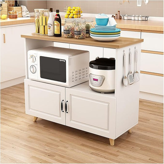 Kitchen Island with Cabinets Buffet Cabinet with Storage Sideboard with Hutch Bakers Rack Storage Cabinets for Dining Room, Kitchen, Living Room （Pantry Cabinet）(C,90x50cm/35.43x19.69in)
