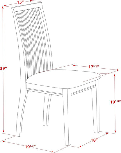East West Furniture IPC-LWH-C Ipswich Dining Chairs - Linen Fabric Upholstered Wood Chairs, Set of 2, Linen White