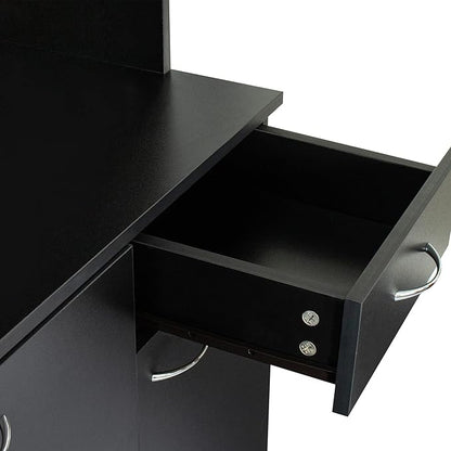 71" Tall Kitchen Pantry Cabinet,Sideboard Buffet Cabinet with 6 Doors and Shelves,Kitchen Island with Microwave Stand,Kitchen Hutch Storage Cabinet with 1 Drawer for Kitchen,Kitchen Cabinet (Black)