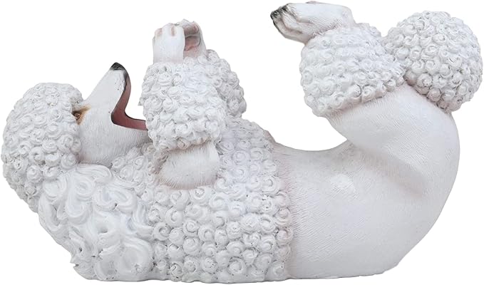Ebros Lifelike Purebreed Pedigree Canine Adorable White French Poodle Dog Wine Bottle Holder Figurine Statue As Kitchen Wine Cellar Centerpiece Decor Storage Organizer Puppies Pet Dogs Sculpture