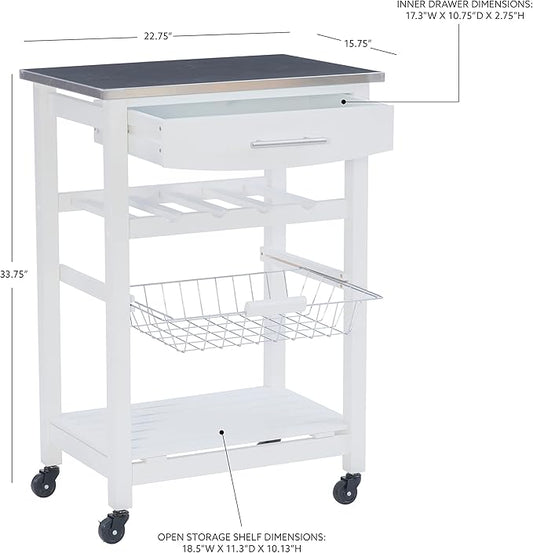 Linon Home Décor Kitchen Cart White