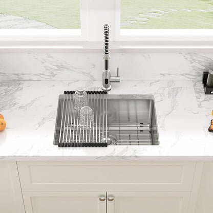 Sarlai 21 Undermount Bar Sink - 21"x18" Undermount Kitchen Sink Single Bowl 16 Gauge Stainless Steel Bar Prep Sink Small Kitchen Sink 10 deep