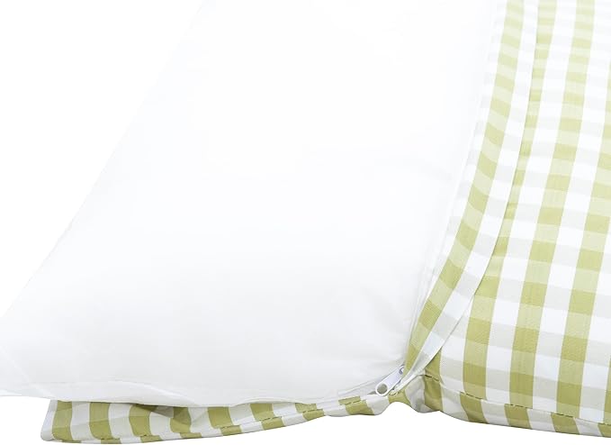 Linon Tobin Natural & White Dining Nook with Hidden Storage Spaces Includes Apple Green Cushion Set and Pillows