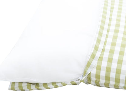 Linon Tobin Natural & White Dining Nook with Hidden Storage Spaces Includes Apple Green Cushion Set and Pillows