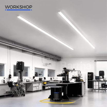 Barrina LED Shop Lights 4FT, 5000K Daylight White, 45W, 5000LM, Hidden Wiring, Linkable 4FT Light Fixture Cord with ON/Off, Frosted Cover, LED Ceiling Light for Workshop, Garage, Kitchen, 6 Packs