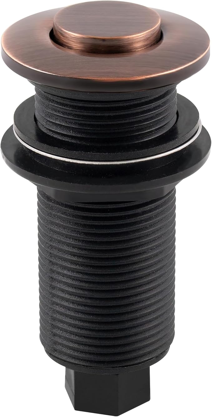 Westbrass ASB-B3-11 Sink Top Waste Disposal Replacement Air Switch Trim Only, Flush Button, Antique Copper