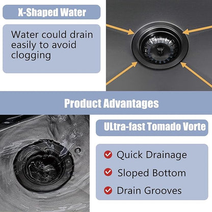 Black Bar Sink Drop In-15x15 Inch Kitchen Sink Stainless Steel Square Small Topmount Workstation Sinks，Single Bowl Kitchen Sinks for Office Laundry Wet Bar Prep RV Outdoor Yard