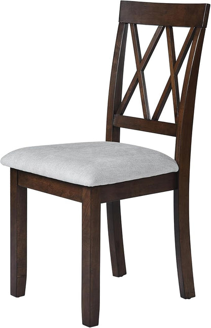 Ball & Cast 3-Piece Farmhouse Kitchen Island Drop Leaf Table-Chair Set, 29.57“/45.67" Folding Table w/ 2pcs Backrest Dining Chairs,Foldable Wooden Breakfast Set for Small Place,Space Saving, Brown
