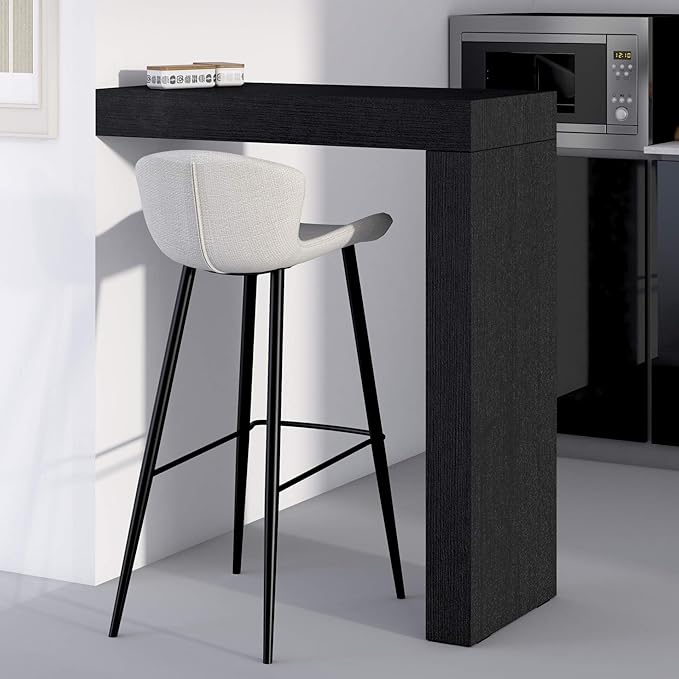 Mobili Fiver Evolution Tall Kitchen Bar Table Made in Italy | Space Saving, Wall-Mounted Counter Height Table for 1 | Breakfast Bar Table Top w/Cable Holder | Ashwood White | 35,4" x 15,7" in