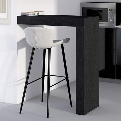 Mobili Fiver Evolution Tall Kitchen Bar Table Made in Italy | Space Saving, Wall-Mounted Counter Height Table for 1 | Breakfast Bar Table Top w/Cable Holder | Concrete Grey Effect | 35,4" x 15,7" in