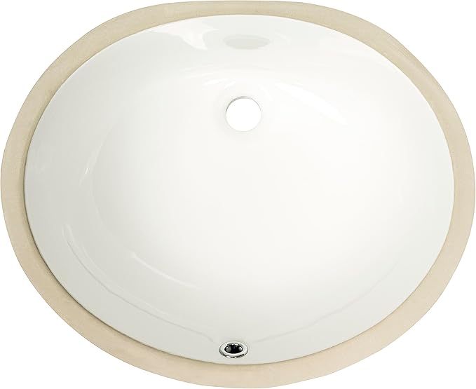 MSI 19.5” (L) x 16.0” (W) x 8.125” (H) Oval Porcelain Ceramic Undermount Bathroom Vanity Vessel Sink, White