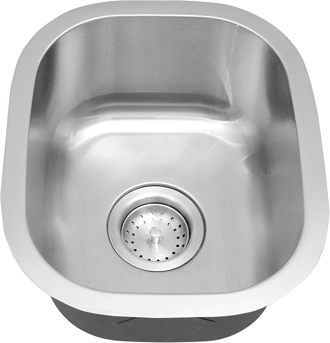Bar Sink,17.83” x 15.94”Undermount Kitchen Sink, T-304S Stainless Steel RV Kitchen Sinks, Small Kitchen Sinks With Sink Drain Strainer, Use at Rv, Bar,Outdoor, Laundry and Utility,Bathroom