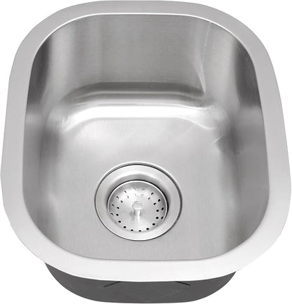 Bar Sink,17.83” x 15.94”Undermount Kitchen Sink, T-304S Stainless Steel RV Kitchen Sinks, Small Kitchen Sinks With Sink Drain Strainer, Use at Rv, Bar,Outdoor, Laundry and Utility,Bathroom