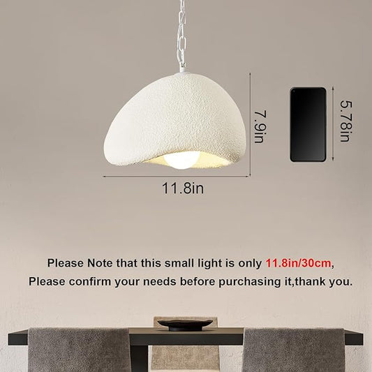 Wabi Sabi Pendant Lights,11.8in White Modern Pendant Light Resin Hanging Lamp Kitchen Island Lighting Modern Japandi Chandelier for Dining Room Bedroom Hallway Restaurant Foyer