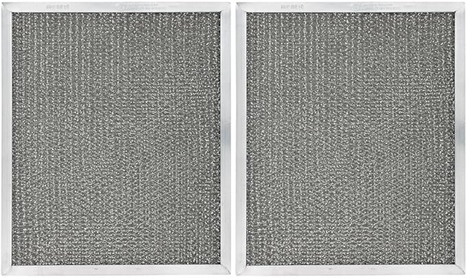 American Metal Filter Company Aluminum Grease Range Hood Filter - 8-3/4" x 10-1/2" x 3/8" - RF200 Compatible - Reusable - 2 Pack