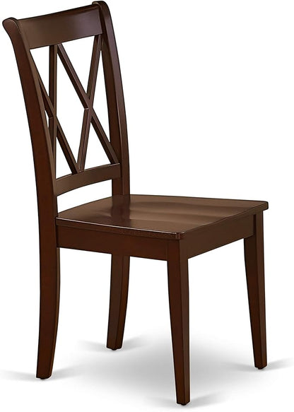 East West Furniture CACL6-MAH-W 6 Piece Dining Set Contains a Rectangle Solid Wood Table and 4 Kitchen Chairs with a Bench, 36x60 Inch, Mahogany