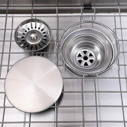 30 inch Drop in Kitchen Sink, Topmount Single Bowl 304 Stainless Steel Handmade Satin Finish Kitchen Sinks with Dish Grid and Strainer