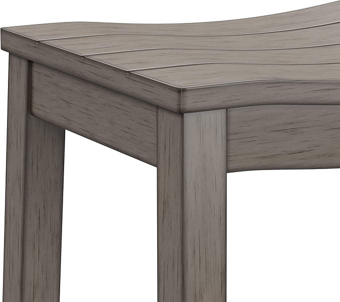 Hillsdale Furniture Fiddler Backless Saddle Bar Stool, Aged Gray