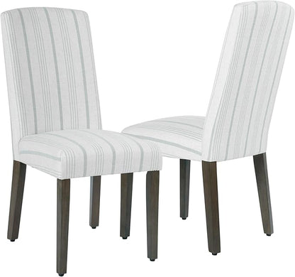 HomePop Parsons Classic Dining Chairs, Pack of 2, Dove Grey Stripe