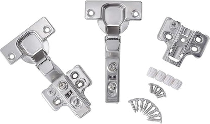 20 Pack Inset Soft Close Cabinet Hinges, Frameless European Kitchen Cabinet Hinges 35mm Cup Clip-On 3D Adjustment Concealed Cabinet Door Hinges Nickel Plated Finish