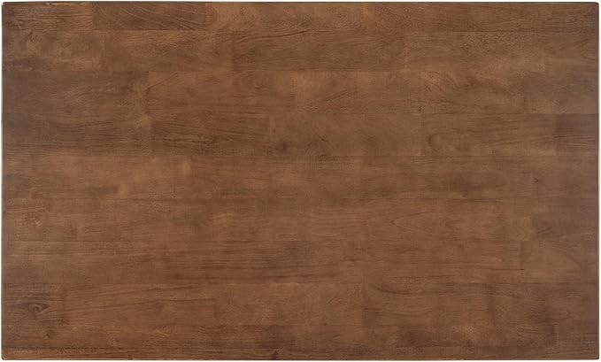 45" Stationary Kitchen Island, Rubber Wood Butcher Block Dining Prep Table with 2 Open Shelves Kitchen Table, Dining Room Table for Bar, Living Room, Walnut+Cream White
