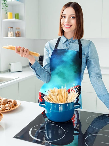 Bencailor 6 Pcs Spring Kitchen Aprons with Pockets Flower Rooster Bee Butterfly Sunflower Summer Aprons Bulk for Women(Dark Color,Butterfly)