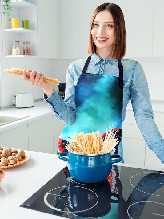 Bencailor 6 Pcs Spring Kitchen Aprons with Pockets Flower Rooster Bee Butterfly Sunflower Summer Aprons Bulk for Women(Dark Color,Butterfly)