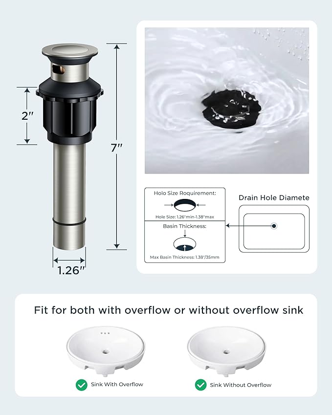 FORIOUS Brushed Nickel 3 Hole Bathroom Sink Faucets 2 Cross Handles, 8 Inch Widespread Antique Brass Viantage Bathroom Faucet for RV Vanity Farmhouse with Metal Pop Up Drain and Supply Lines
