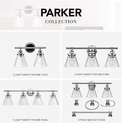 Globe Electric 51446 Parker, 4, Chrome Vanity Light, Bulb Not Included