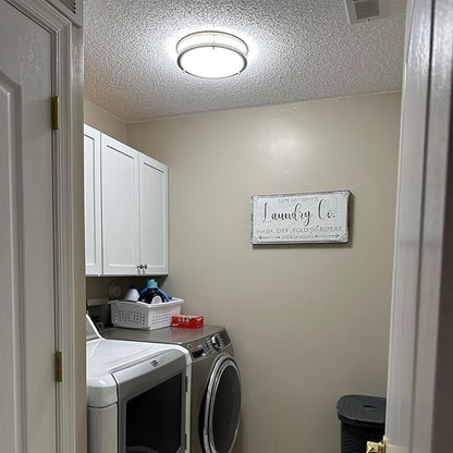 Kalium LED Ceiling Light with Remote 13 Inch Flush Mount Ceiling Light Fixture,24W 3000K-6000K Adjustable Color Temperature,Dimmable Lighting Fixtures for Kitchen Bedroom Hardwired Installation