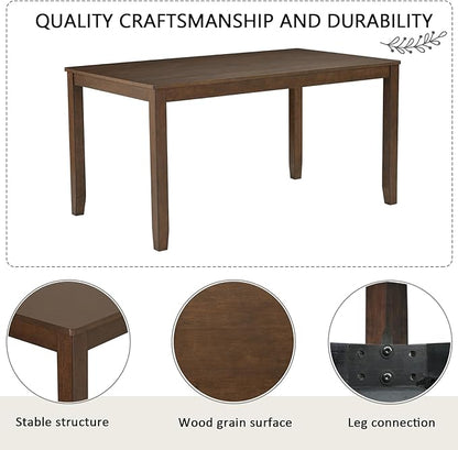 6-Piece Dining Table Set with Bench, Modern Wood Dining Table Set for 6, Kitchen and Dining Room Table and Chairs Set, Grey & White Two-Tone