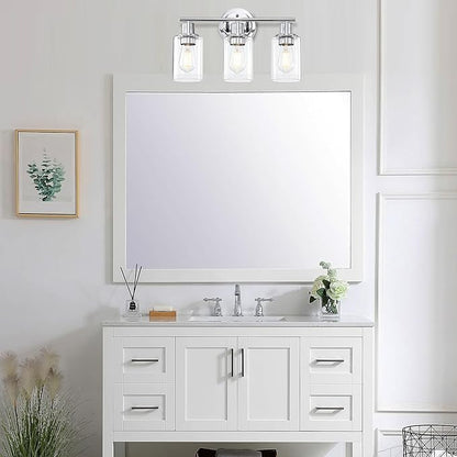 3-Light Chrome Bathroom Light Fixtures Over Mirror,Chrome Vanity Lights for Cabinet, 3 Bulb Bathroom Wall Sconce Light Fixture for Sink