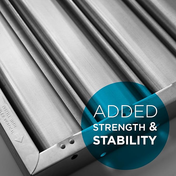 Kleen-Gard Aluminum Commercial Kitchen Hood Filter, Range Hood Baffle Grease Filter for Restaurant Kitchen Exhaust Hoods, 16H x 16W | Actual Size: 15.5H x 15.5W x 1.88D inches | (Pack of 2)